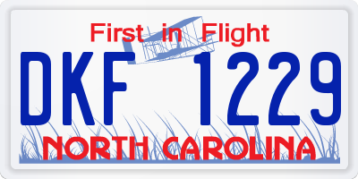 NC license plate DKF1229
