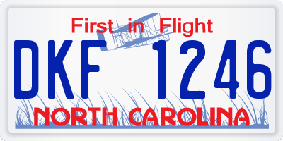 NC license plate DKF1246