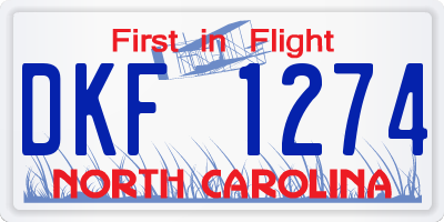 NC license plate DKF1274