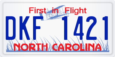 NC license plate DKF1421