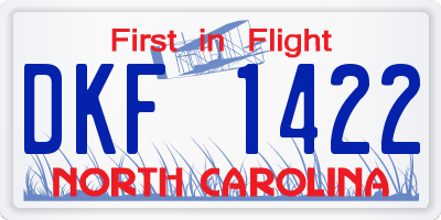 NC license plate DKF1422
