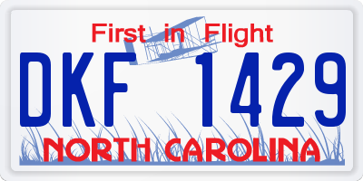 NC license plate DKF1429