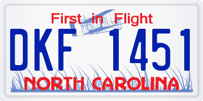 NC license plate DKF1451