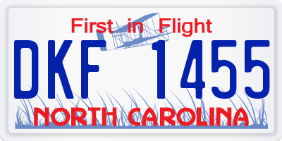 NC license plate DKF1455