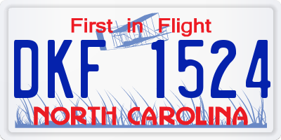 NC license plate DKF1524