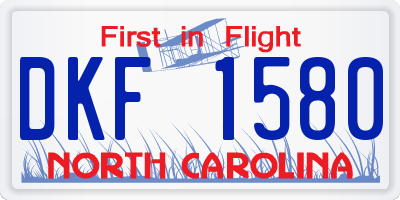 NC license plate DKF1580
