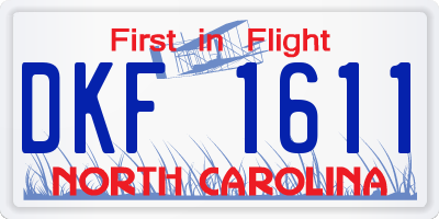 NC license plate DKF1611
