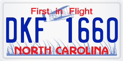 NC license plate DKF1660
