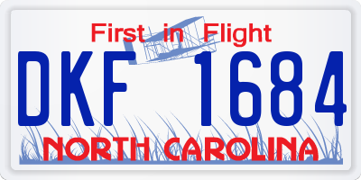 NC license plate DKF1684