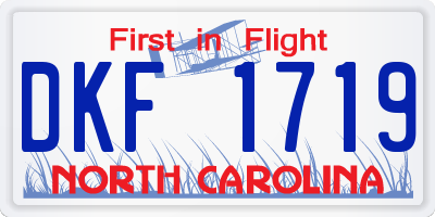 NC license plate DKF1719