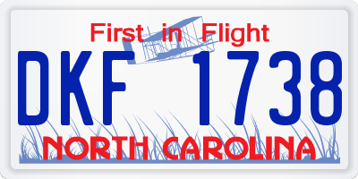 NC license plate DKF1738