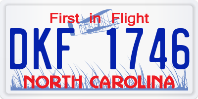 NC license plate DKF1746
