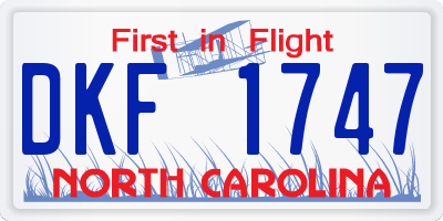 NC license plate DKF1747
