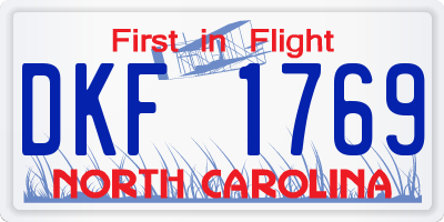 NC license plate DKF1769
