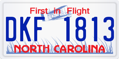 NC license plate DKF1813