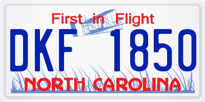NC license plate DKF1850