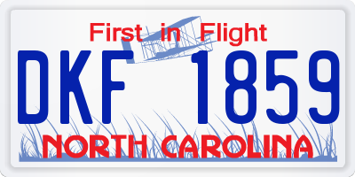 NC license plate DKF1859