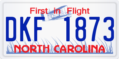 NC license plate DKF1873