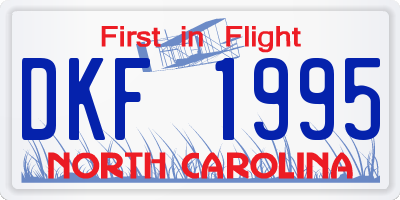 NC license plate DKF1995