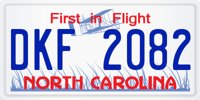 NC license plate DKF2082