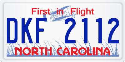 NC license plate DKF2112