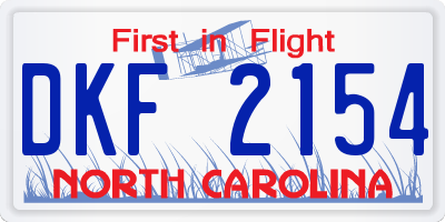 NC license plate DKF2154