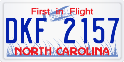 NC license plate DKF2157