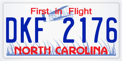 NC license plate DKF2176