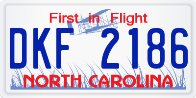 NC license plate DKF2186