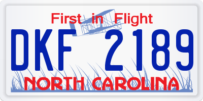 NC license plate DKF2189