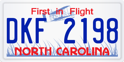 NC license plate DKF2198