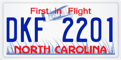 NC license plate DKF2201
