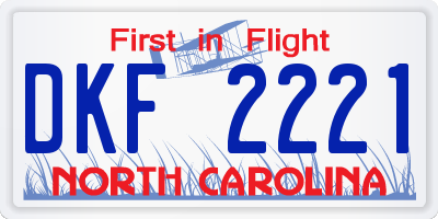 NC license plate DKF2221