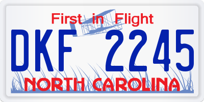 NC license plate DKF2245