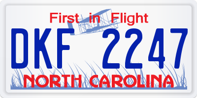 NC license plate DKF2247