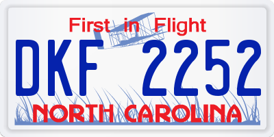 NC license plate DKF2252