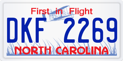 NC license plate DKF2269