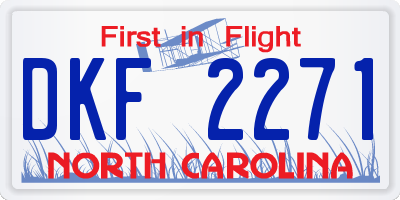 NC license plate DKF2271