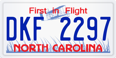 NC license plate DKF2297
