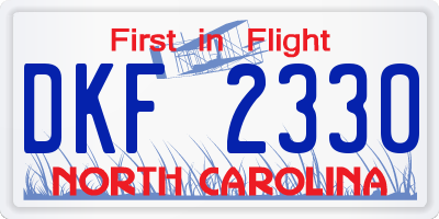 NC license plate DKF2330