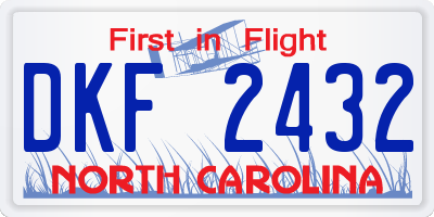 NC license plate DKF2432