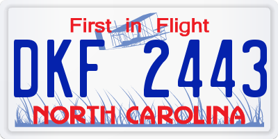 NC license plate DKF2443