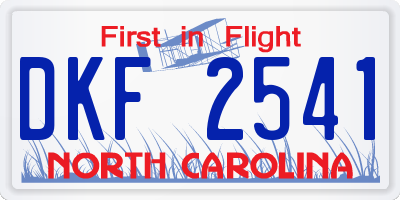 NC license plate DKF2541