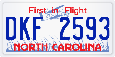 NC license plate DKF2593
