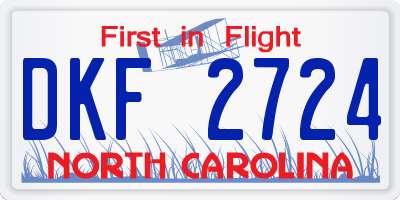 NC license plate DKF2724
