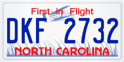 NC license plate DKF2732