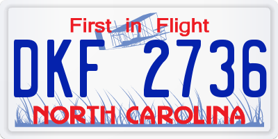 NC license plate DKF2736