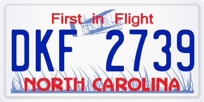 NC license plate DKF2739