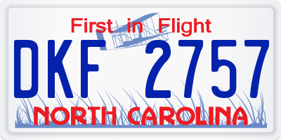 NC license plate DKF2757