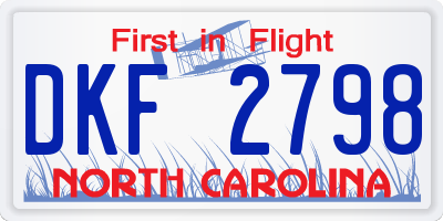NC license plate DKF2798